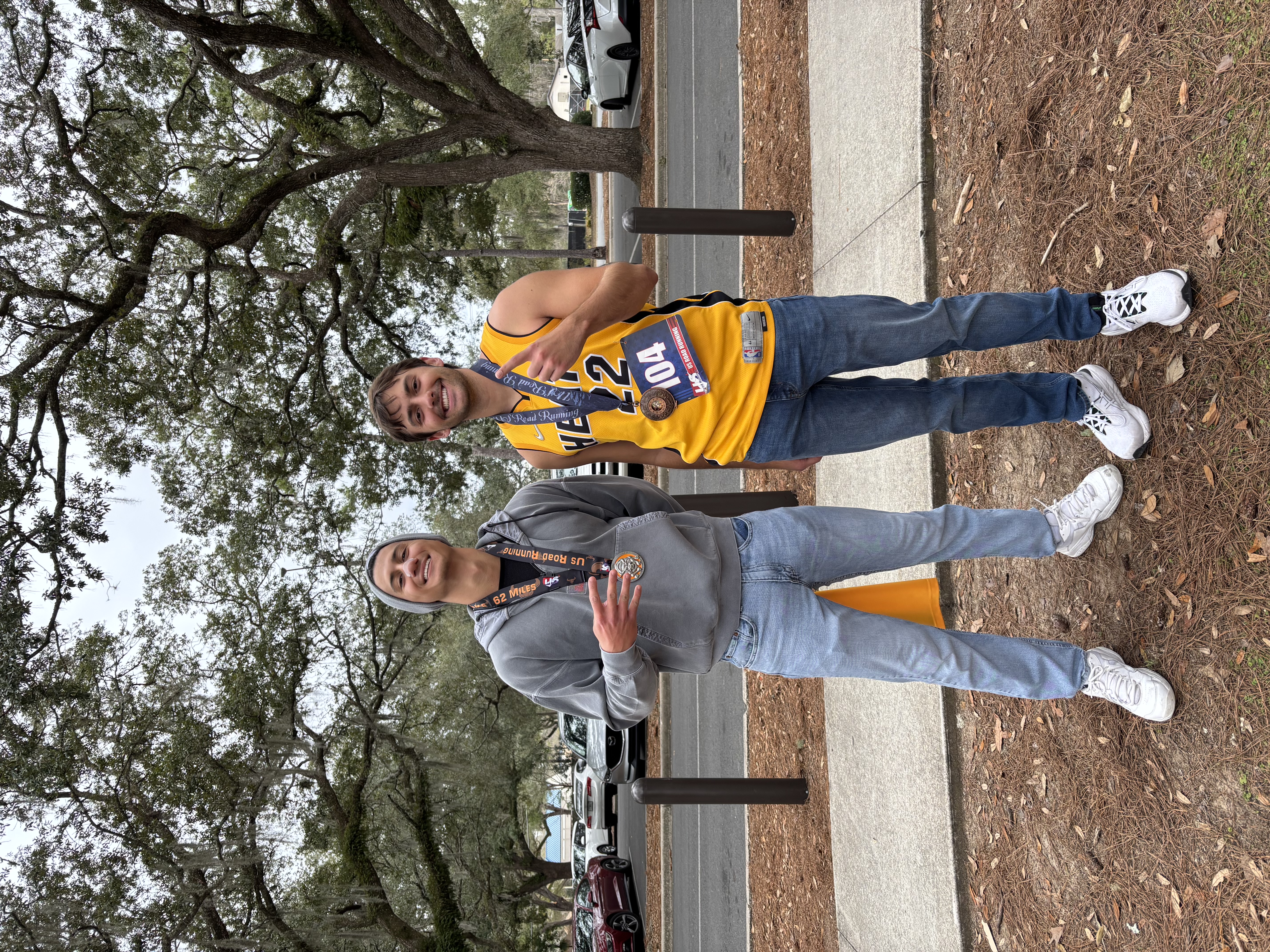 Max and a friend after completing a 5K