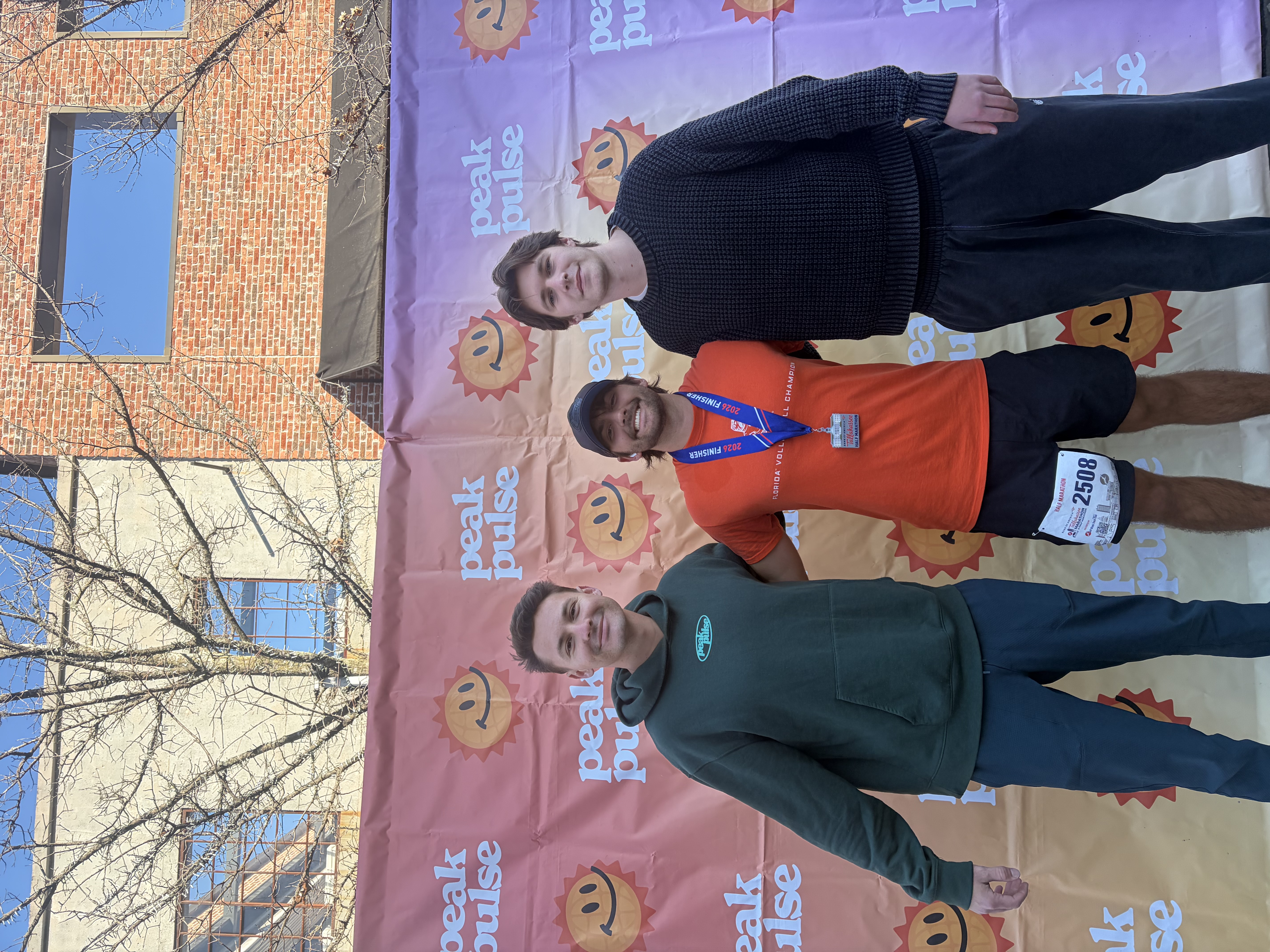 Max and friends at Peak Pulse after a half marathon